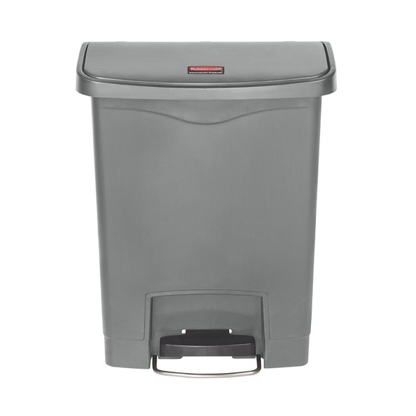 Rubbermaid Slim Jim 30L Resin Front Step Step-On Gray