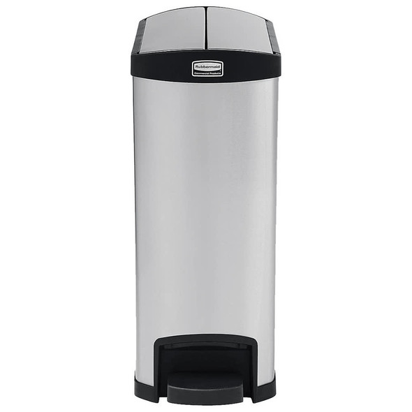 Rubbermaid Slim Jim 50L Metal End Step Step-On Black Rubbermaid Slim Jim 50L Metal End Step Step-On Black