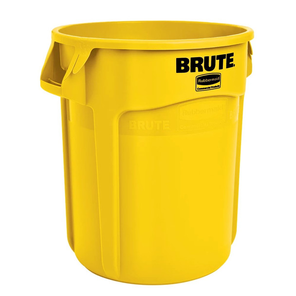 Rubbermaid Brute Container With Venting Channels 166.5 L - Yellow