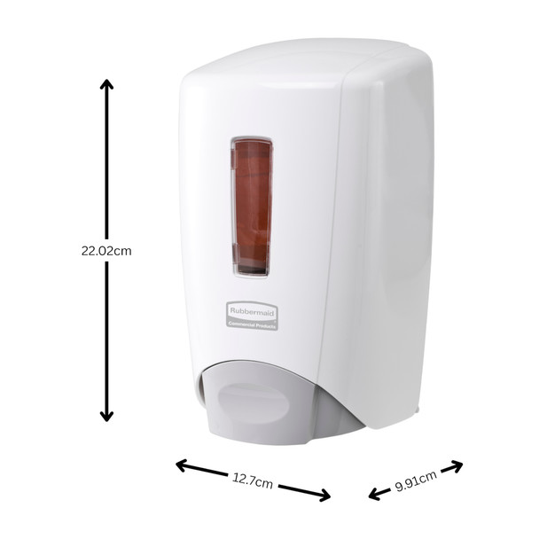 Rubbermaid Flex Dispenser - 500ml - White - Dimensions