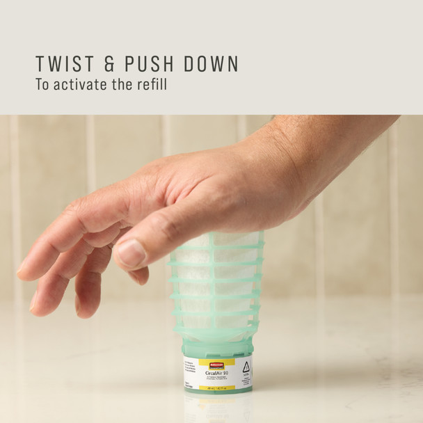 Rubbermaid CirculAir 90 Passive Air Care Refill - Activate by Twisting and Pushing Down