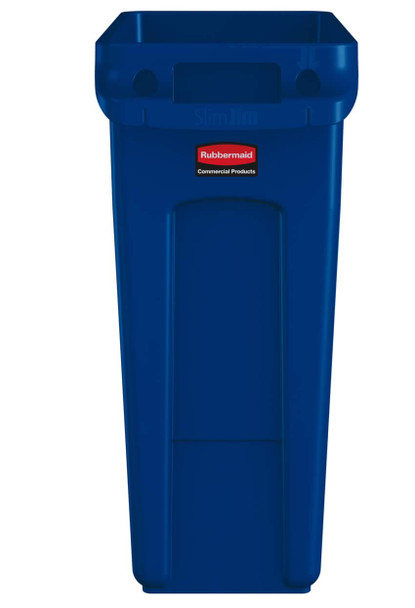 Rubbermaid Slim Jim with Venting Channels - 60 Ltr - Blue