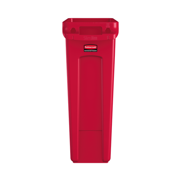 1956189 - Rubbermaid Slim Jim with Venting Channels - 87 Ltr - Red