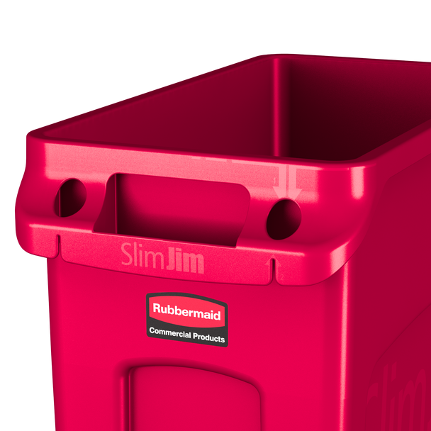 Close-Up of Rubbermaid Slim Jim Handle with Bag Cinches