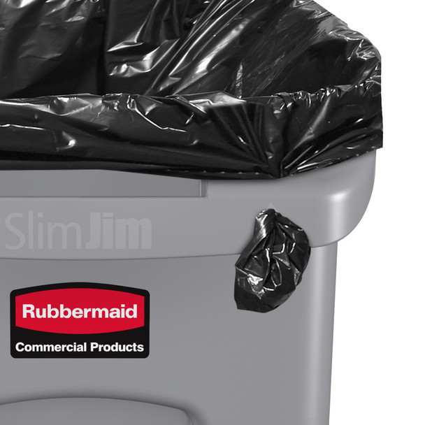 Close-Up Showing Slim Jim Fitted with Bin Liner and Bag Cinches Being Used