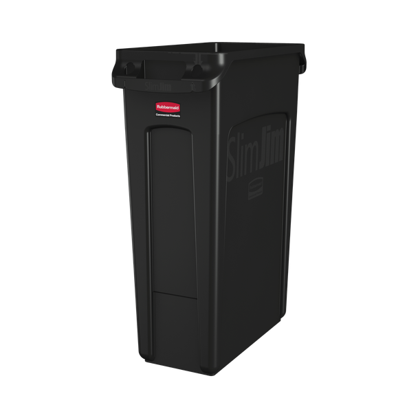 Rubbermaid Slim Jim with Venting Channels - 87 Ltr - Black - FG354060BLA