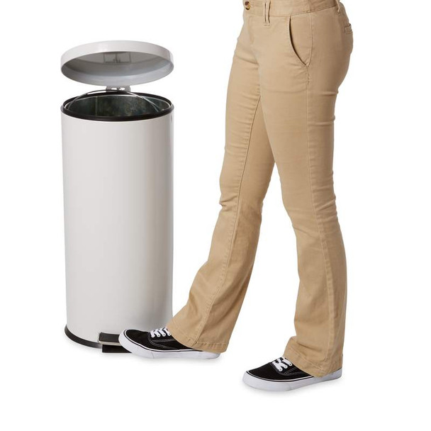 Rubbermaid Pedal Bin with Galvanised Steel Liner - 30.3 Ltr - White Rubbermaid Pedal Bin with Galvanised Steel Liner - 30.3 Ltr - White