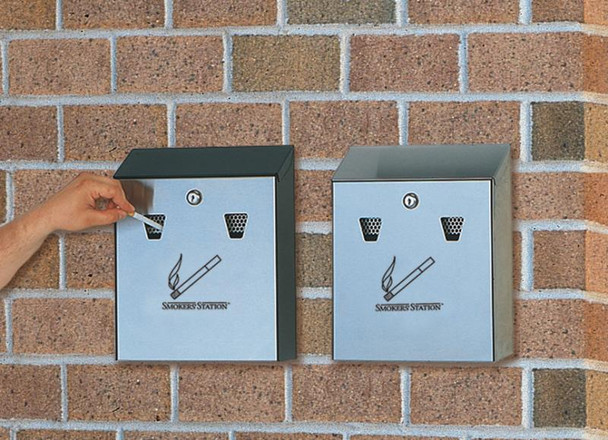 Rubbermaid Lockable Wall-Mount Smokers' Station - Black Rubbermaid Lockable Wall-Mount Smokers' Station - Black