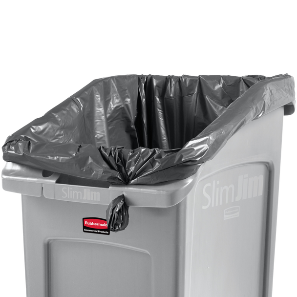 Rubbermaid Under-Counter Slim Jim - 87 Ltr - Grey - 2026721 - Fitted with Liner