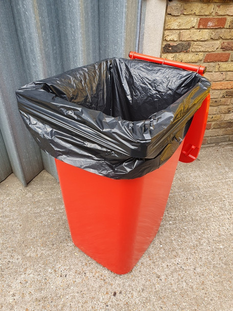 Polythene Bin Liners 240L - Pack of 50 - Black - Manufactured from 95% Recycled Materials to Provide and Environmentally Responsible Liner