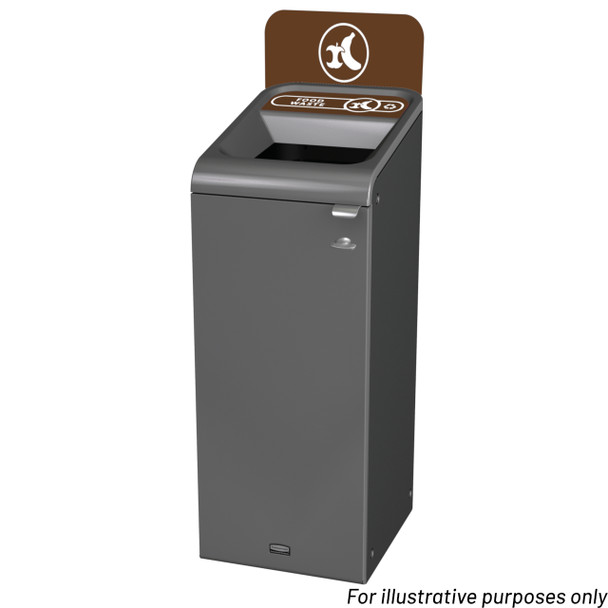 2154729 - Rubbermaid Configure Container with Food Waste Label - 57 Ltr - Brown - Fitted with Optional Billboard