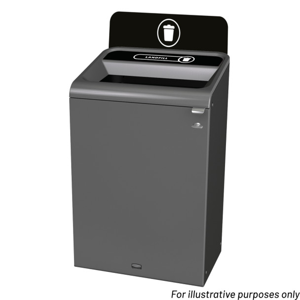 2154764 - Configure Container with Landfill Label - 125 Ltr - Black - Fitted with Optional Billboard