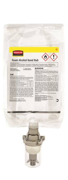 2162581 - Rubbermaid AutoFoam Alcohol-Plus Hand Sanitiser - 500ml - BPR certified alcohol hand sanitiser that is capable of killing 99.99% of common germs 2162581 - Rubbermaid AutoFoam Alcohol-Plus Hand Sanitiser - 500ml - BPR certified alcohol hand sanitiser that is capable of killing 99.99% of common germs
