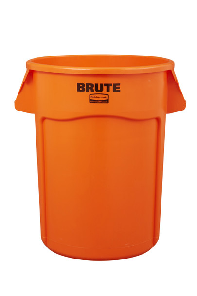 2119307 - Rubbermaid Brute Container - 166.5 Ltr - Hi-Visibility Orange - Fluorescent colouration makes it easier to spot against a variety of backdrops for improved safety and identification