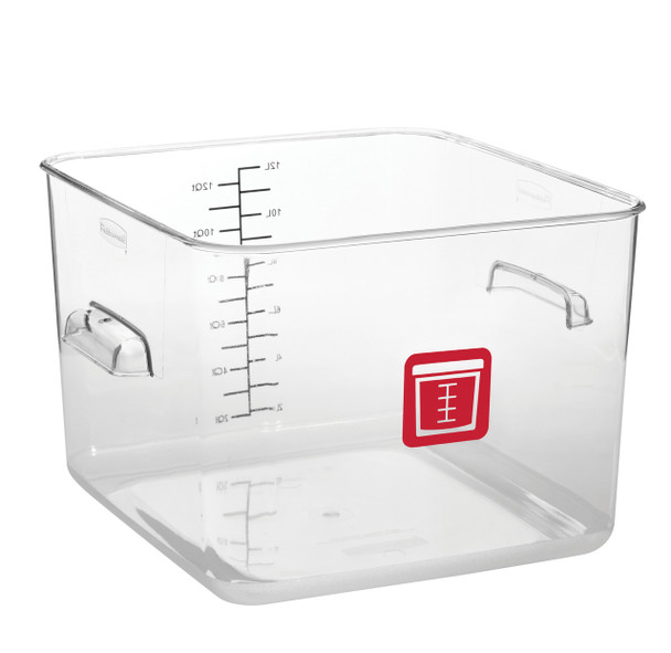 Rubbermaid Square Container - Clear - 11.4L  Red