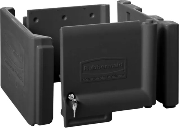 Rubbermaid Locking Cabinet for Janitor Carts - Black - 1861443