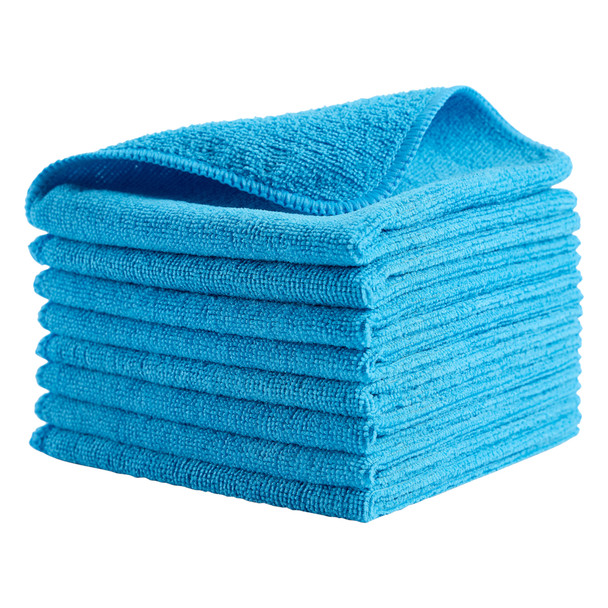 Rubbermaid HYGEN R-40 Recycled Microfibre Cloth - Blue - 1820579 - Pile of Cloths