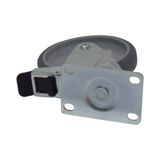 Swivel Castor with Brake Measuring 125mm and Offering Compatibility with Some Rubbermaid Products