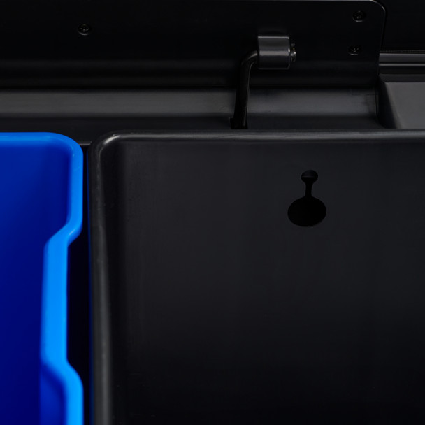 Rubbermaid Elite Dual Stream Pedal Bin - 39 Ltr - Charcoal - 2145987 - Close-Up of Black Bucket Bag Cinch