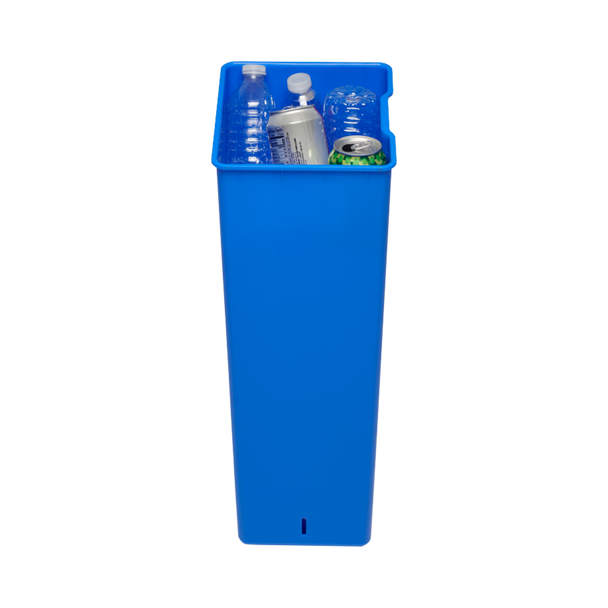 Rubbermaid Elite Dual Stream Pedal Bin - 39 Ltr - Charcoal - 2145987 - Removable Blue Bucket Filled with Plastic Bottles