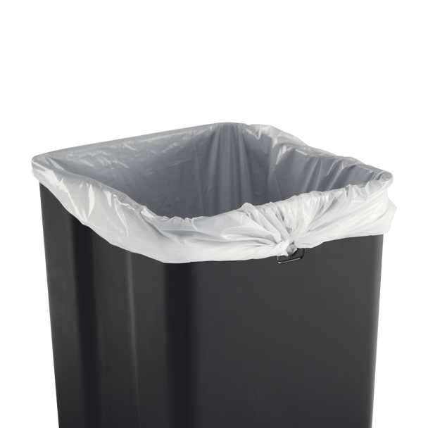 Image of Removable Black Bucket with White Bin Liner Installed in Bag Cinch