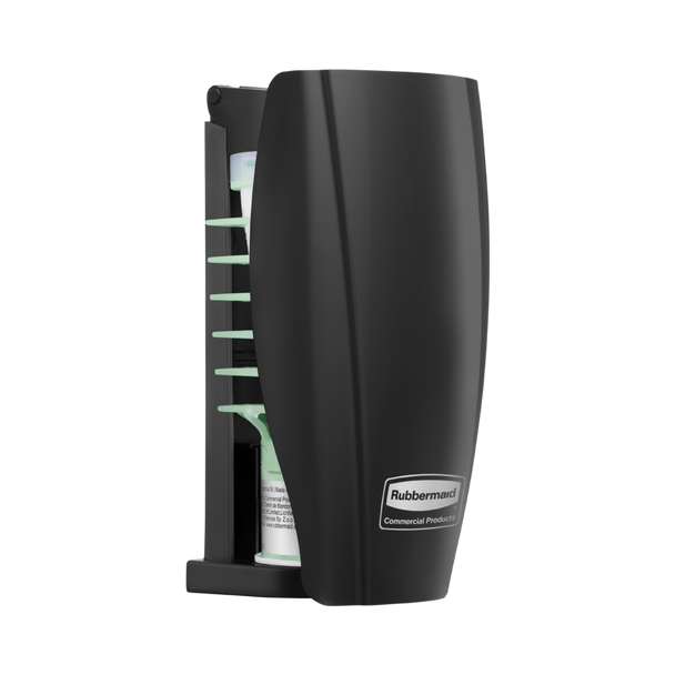 Black CirculAir 90 Dispenser Angled Right with Closed Cover and Installed Refill