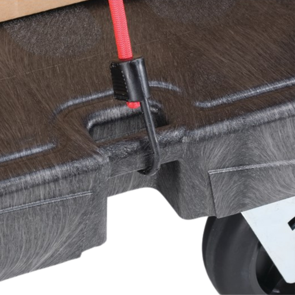 Detailed close-up of the strap securing point