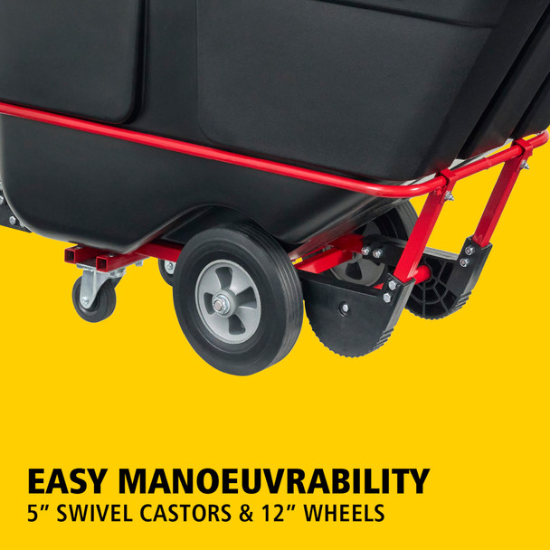 5 Inch Swivel Castors and 12 Inch Wheels Enable Easy Manoeuvrability