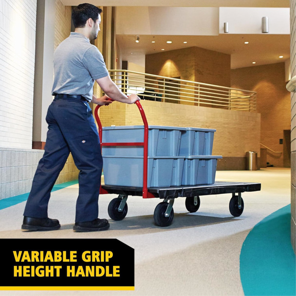 Rubbermaid Heavy-Duty Platform Truck - Medium - Variable Grip Height