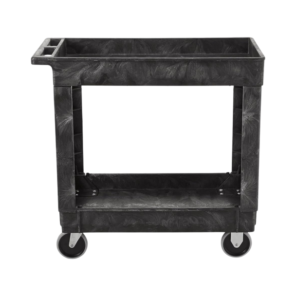 Rubbermaid FG452089BLA - Heavy-Duty Utility Cart with Lipped Shelf - Medium