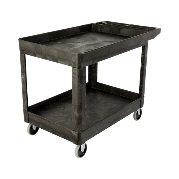 Rubbermaid Heavy-Duty Utility Cart with Lipped Shelf - Medium - FG452089BLA