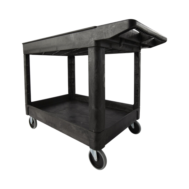 FG452089BLA - Rubbermaid Heavy-Duty Utility Cart with Lipped Shelf - Medium