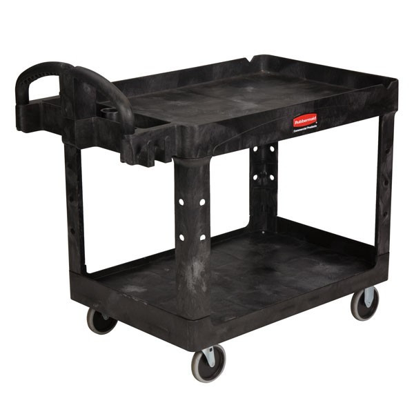 FG452088BLA - Rubbermaid BRUTE Heavy-Duty 2-Shelf Utility Cart - Medium - Black