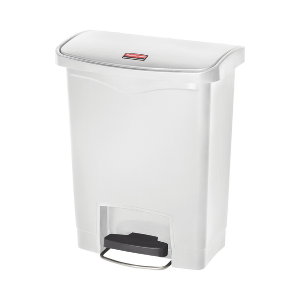 Rubbermaid Slim Jim Front Step Pedal Bin - 30 Ltr -  White - 1883555