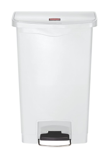 Rubbermaid Slim Jim Front Step Pedal Bin - 50 Ltr - White