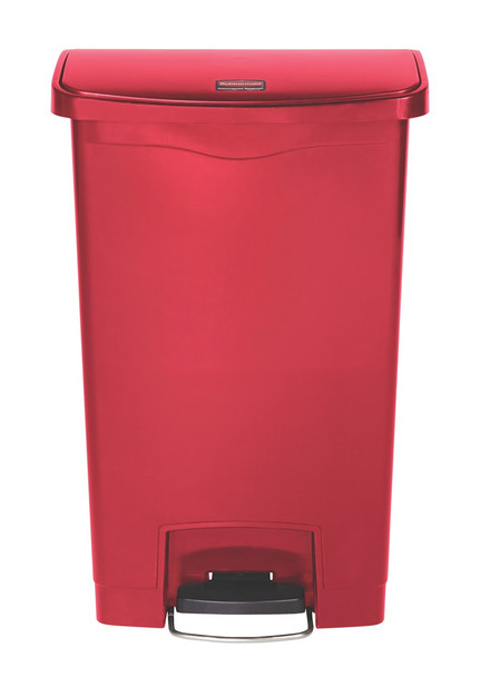 Rubbermaid Slim Jim Front Step Pedal Bin - 50 Ltr - Red