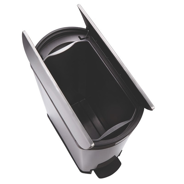 Rubbermaid Slim Jim End Step Pedal Bin - 50 Ltr - Stainless Steel