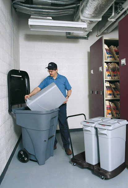 Rubbermaid Slim Jim Confidential Waste Container & Lid - 87 Ltr - Grey