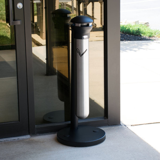 Rubbermaid Infinity Base-Mount Smokers' Bin - Stainless Steel