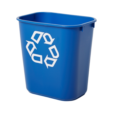 Rubbermaid Rectangular Wastebasket with Recycling Logo - 12.9 Ltr
