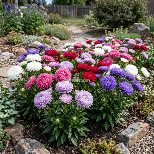 Aster Dwarf Milady Mixed Seeds - Callistephus Chinensis