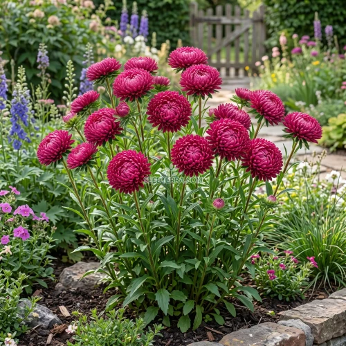 Aster Gremlin Double Dark Rose Seeds - Callistephus Chinensis
