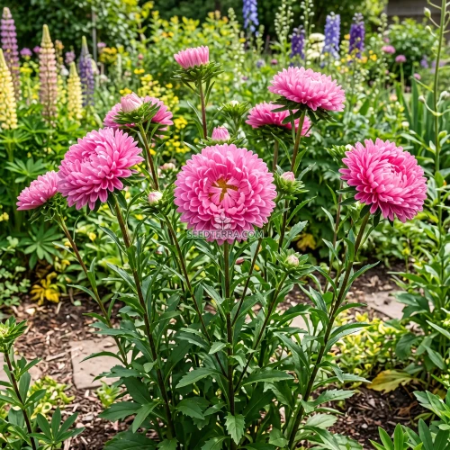 Aster Peony Duchess Pink Seeds - Callistephus Chinensis