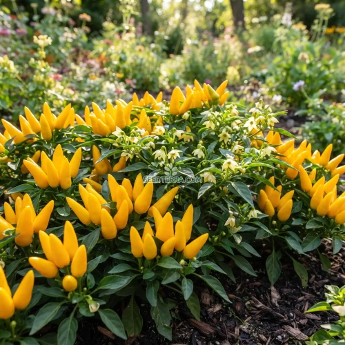 Chili Pepper Ornamental Goldfinger Non GMO Seeds - Capsicum Annuum