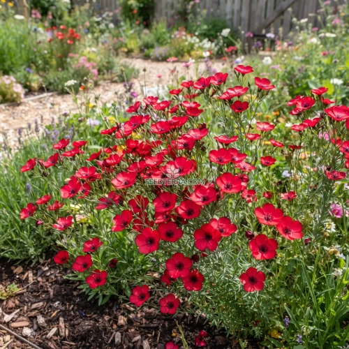 Flax Scarlet Red Non GMO Seeds - Linum Grandiflorum Rubrum