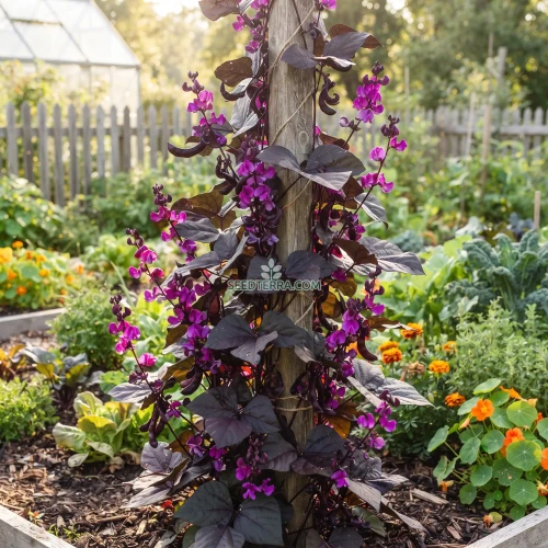 Hyacinth Bean Red Leaved Non GMO Seeds - Lablab Purpureus