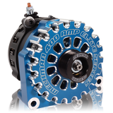 Mechman High Output 400 Amp Alternator Blue Large case BILLET hairpin alternator for 2001-2007 GM truck 6.6l Diesel - side output stud | B11348400BL in category 2001 - 2007 (early)