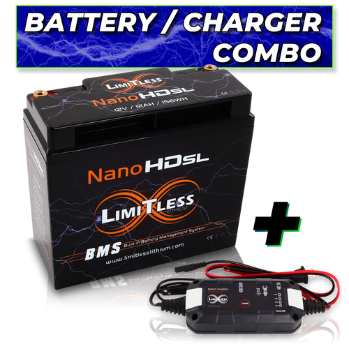 Nano -HD SL 12AH Motorcycle / Power sports Battery With 3.5A tender (BCI 20 Case)