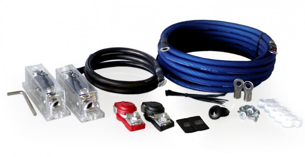 XS Power AK-3000 1/0 AWG, 3000-3500W Install Kit with 2, 300A Fuses and