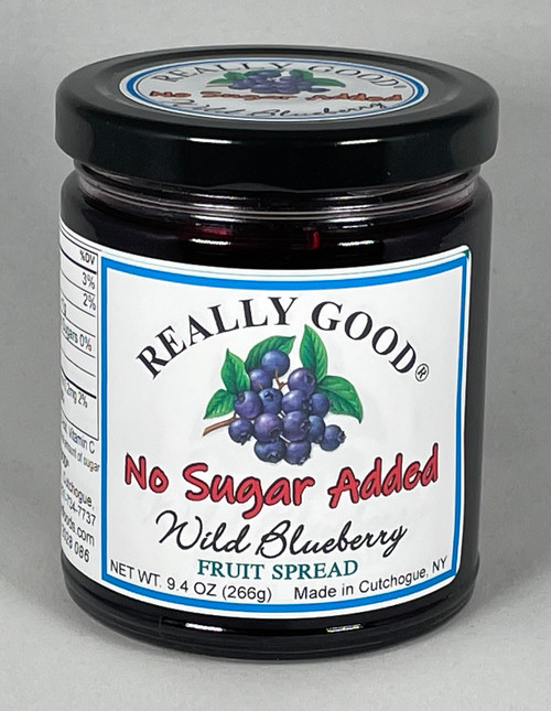 Really Good No sugar added Wild Blueberry fruit spread in a 9.4oz jar